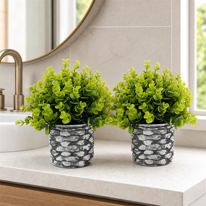 ALAGIRLS 2 Pack 10.38" Fake Plants Artificial Indoor Decor