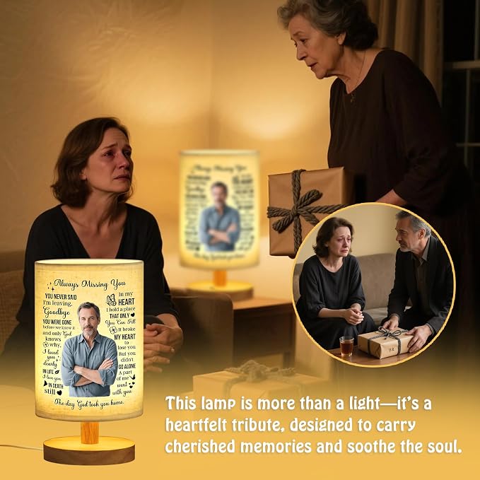 WSYEAR Light This Up I'm Always with You - Personalized Photo Fabric Lamp, When You Miss Me Have No Fear Light This Up and Know I'm Here Fabric Lamp