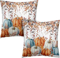 Fall Pillow Covers Colorful Pumpkin Throw Pillow Covers Autumn Thanksgiving Harvest Pillow Case 22x22 Set of 2 Double Sided Printing Cushion Case for Bedroom Couch Sofa
