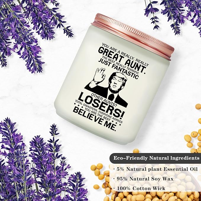Maybeone Mothers Day Aunt Gifts from Niece Nephew - Christmas Birthday Gift for Aunt - Lavender Scented Candle