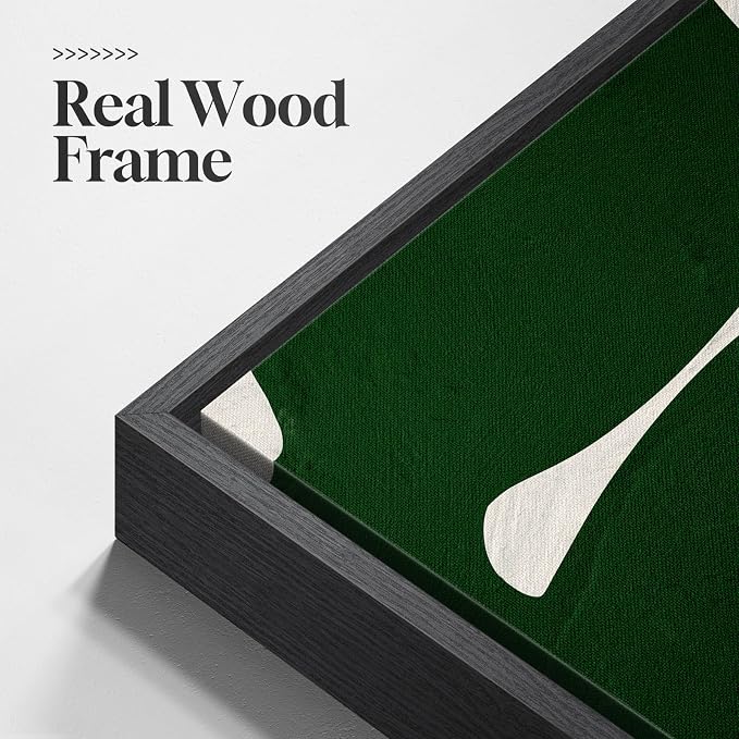 Large Framed Green White Abstract Wall Art for Living Room, 3 Piece 24x36 | Mid-century modern pictures, Canvas prints, Wood frame, Minimalist wall paintings, Wall decor for bedroom entryway hallway