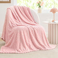 BEDELITE Pink Throw Blanket for Couch, Soft Cozy Gifts for Women, 50 * 60 | 3D Jacquard Decorative Fleece Blanket, Super Soft Plush Throws, Cute Birthday Gift for Women & Men, Suitable for All Seasons