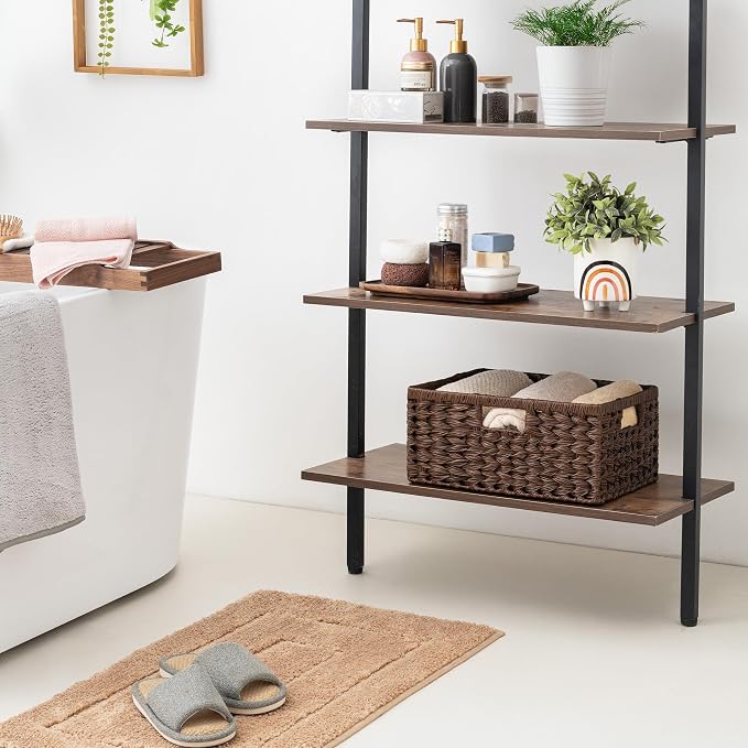 GRANNY SAYS Wicker Storage Baskets for Shelves, Plastic Brown Basket,1-Pack | Waterproof Wicker Baskets for Organizing, Woven Baskets for Shelves, Decorative Basket for Pantry, Brown Basket for Storage