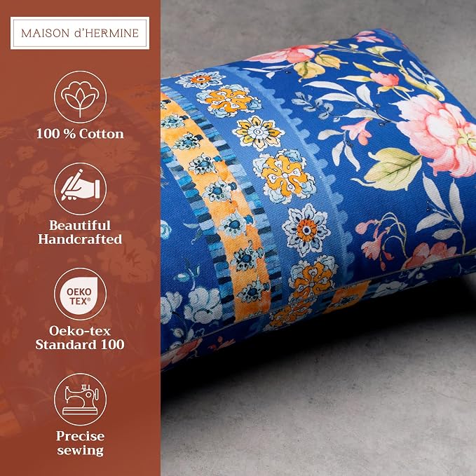 Maison d' Hermine Throw Pillow Covers 100% Cotton (12" x 20" - Pack of 1)