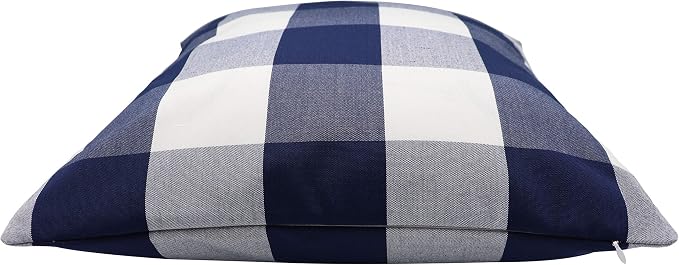 Buffalo Check Plaid Pillow Covers Decorative Outdoor Throw Pillow Covers 12 x 12 Farmhouse Throw Pillows for Couch Sofa Bed Home Pack of 2 Navy Blue