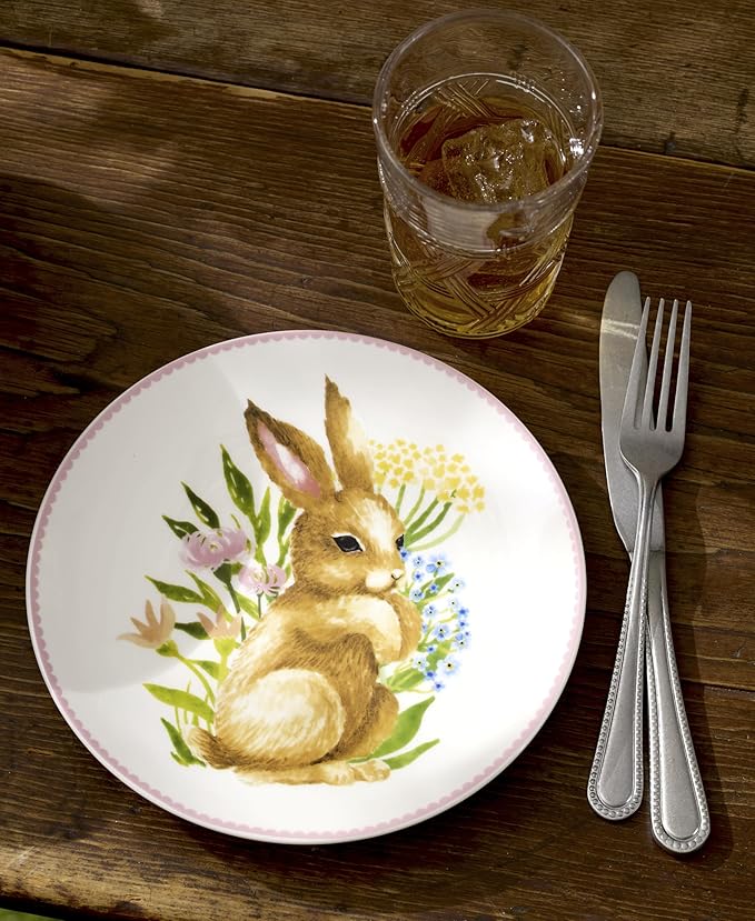 Lenox Bunny 4-Piece Easter Accent Plates, Appetizer Plate Set for 4