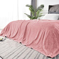 BEDELITE 3D Ribbed Jacquard Pink Full Size Blankes for Bed, 84x90 Inch | Soft Warm Decorative Fluffy Blanket, Cozy Fuzzy Lightweight Plush Fleece Throw Blankets for Bed, Room Decor, Gift for Women