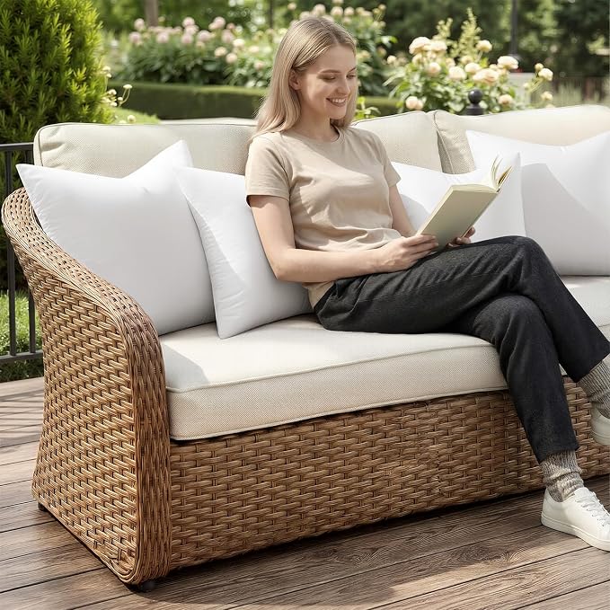 MIULEE Outdoor Pillow Inserts 20x20 Pack of 2 | Waterproof Throw Pillow Inserts Decorative 100% Virgin Fibers Filling for Patio Sofa Couch