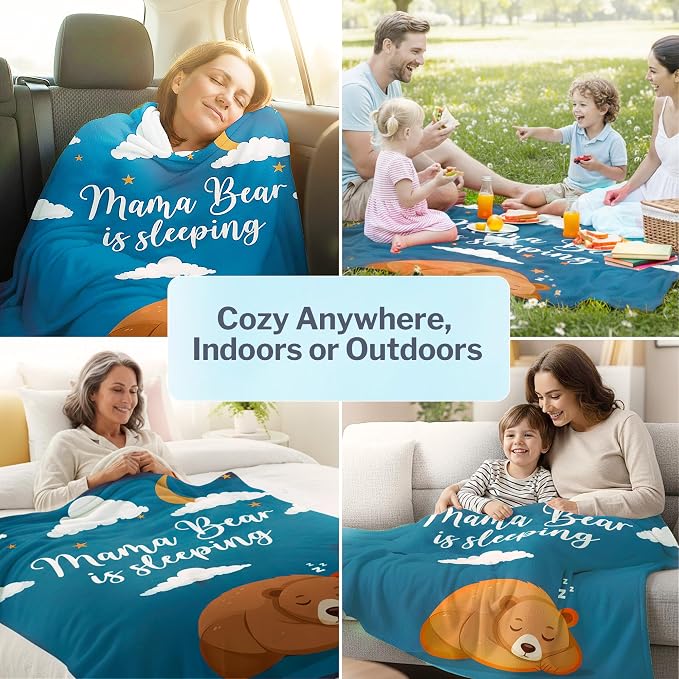 Mom Blanket in Gift Ready Packaging | Cozy Dyed Fleece Throw Blanket | 50"x60" for Couch or Bed - Unique Mom Gift for International Women's Day | Special Present from Daughter or Son