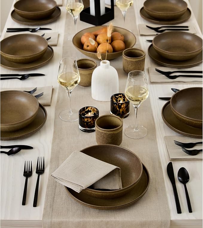 Solino Home 100% Pure Linen Table Runner Natural Long, Fete 14 x 156 in | brings a tailored look to family meals and hosting, European flax fibres, handloomed texture, soft, fine, OEKO-TEX Certified