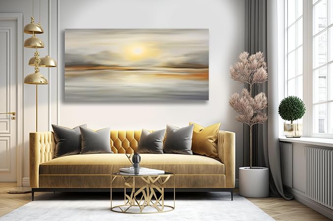 VHMING Abstract Canvas Wall Art Seascape Canvas Printing Abstract Art Wall Decor Artwork for Living Room Bedroom Dining Room Home Office Decor 29x58 inch