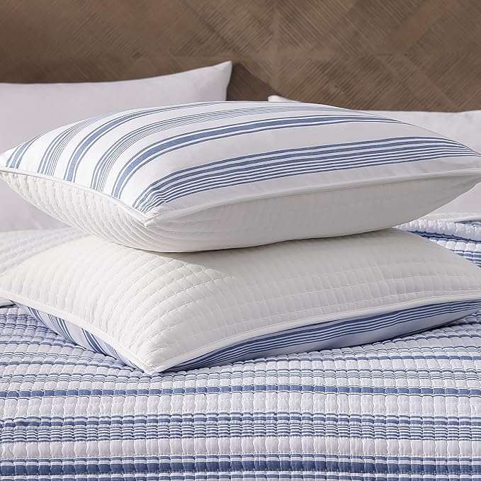 Queen Quilt-Lightweight Bedspread Quilt Queen Size Quilt Bedding Set | Soft Reversible Nautical Coverlet with 2 Shams for All Seasons, 3 Pieces, 90"x94"