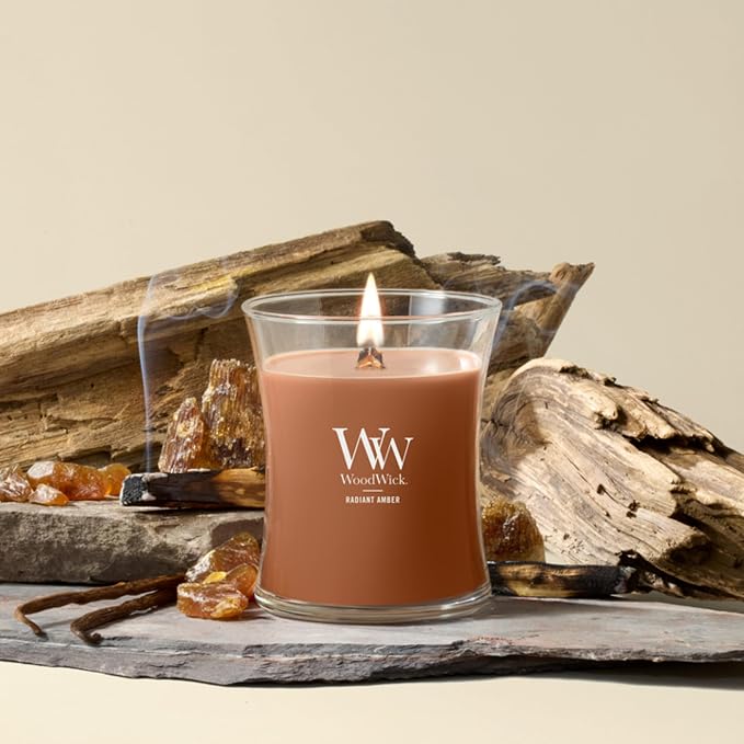 WoodWick Radiant Amber Medium Hourglass Scented Candle