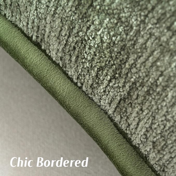 FUTEI Pack of 2 Chenille Soft Throw Pillow Covers 20x20 Inch, Sage Green