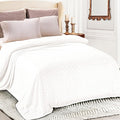 Whale Flotilla Flannel Fleece Bed Blanket Twin XL Size, White | Lightweight Breathable Soft Bedspread, Plush Fluffy Coverlet Chevron Design Decorative Blanket for All Season, 90x66 Inch