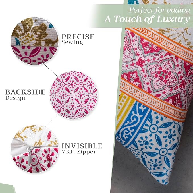 Maison d' Hermine Throw Pillow Covers 100% Cotton (18" x 18" - Pack of 1)