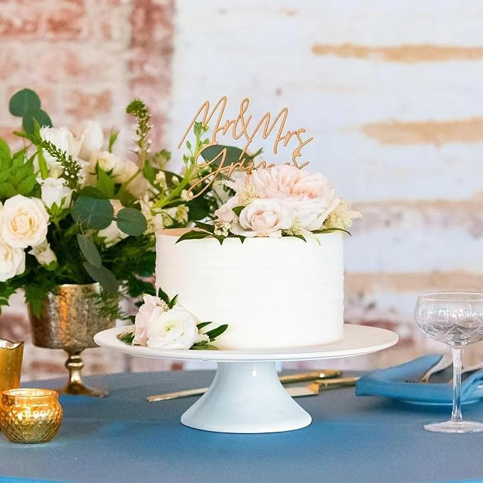 11.5 Inch White Cake Stands, Porcelain Cake Plate, Round Dessert Display, Cake Pedestal Stand, Cupcake Stand for Birthday Parties, Weddings, Baby Shower, Easter, Home Decor Display Stand Tray
