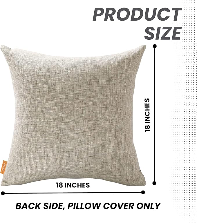 Thanksgiving Throw Pillow Covers 18x18 inches for Autumn Decorations Farmhouse Turkey Decorative Cushion Case Fall Decor Pillowcase Sofa Couch CC1831