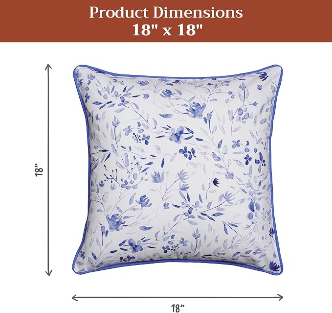 Maison d' Hermine Throw Pillow Covers 100% Cotton (18" x 18" - Pack of 1)