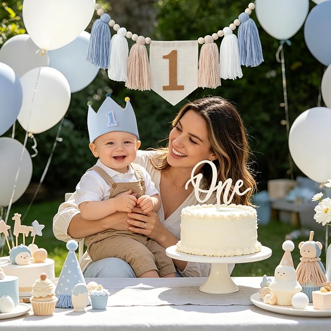 1st Birthday Decorations Boy First High Chair Banner 1 Year Old Birthday