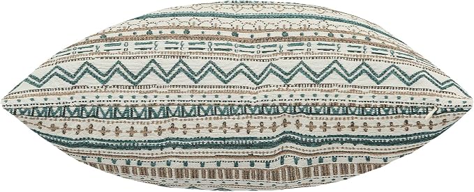 Mika Home 2-Pack Throw Pillow Covers,Striped,18x18 Inches, Green Taupe | Decorative Square, Cushion Cases for Sofa Couch, Bohemian Striped Geometric Pattern