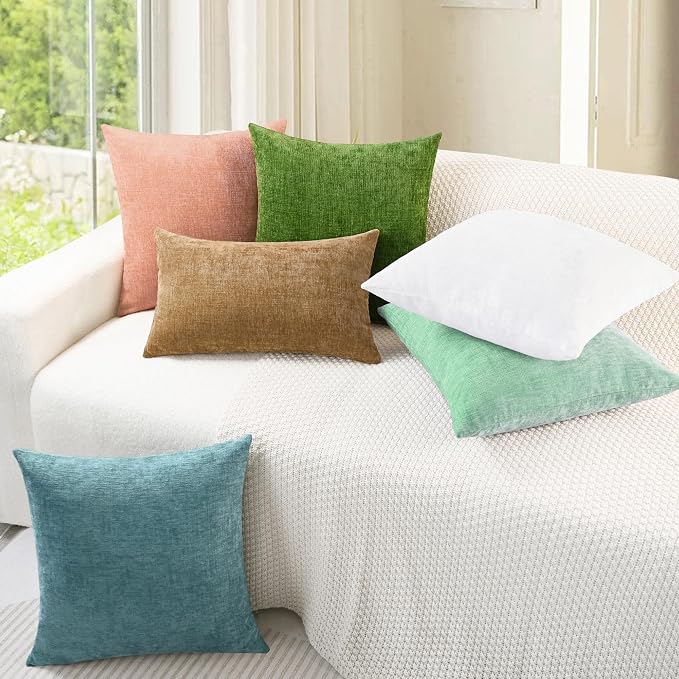 CaliTime Decorative Couch Throw Pillow Covers 16 X 16 Inches Grey Green