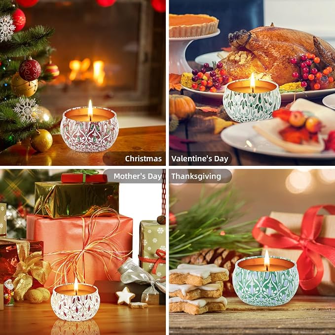 Alikiai Scented Candles for Women, Candles for Home Scented, 12 Pack Soy Wax Christmas Candles Set, Birthday Gifts for Women Best Friends Sister Colleague