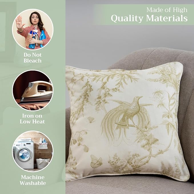 Maison d' Hermine Throw Pillow Covers 100% Cotton (18" x 18" - Pack of 1)
