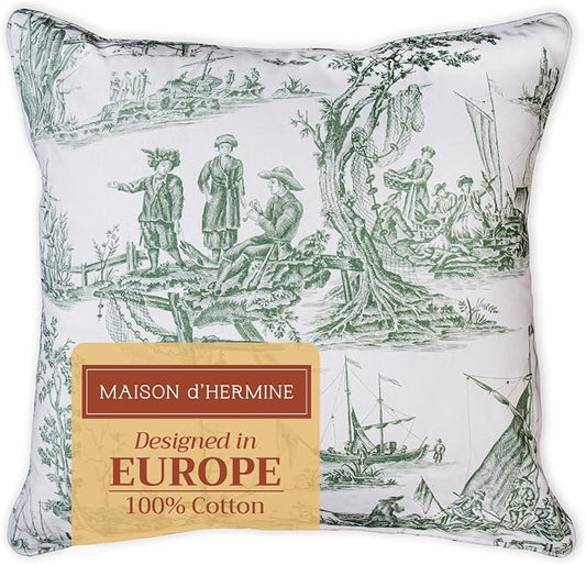 Maison d' Hermine Throw Pillow Covers 100% Cotton (18" x 18" - Pack of 1)