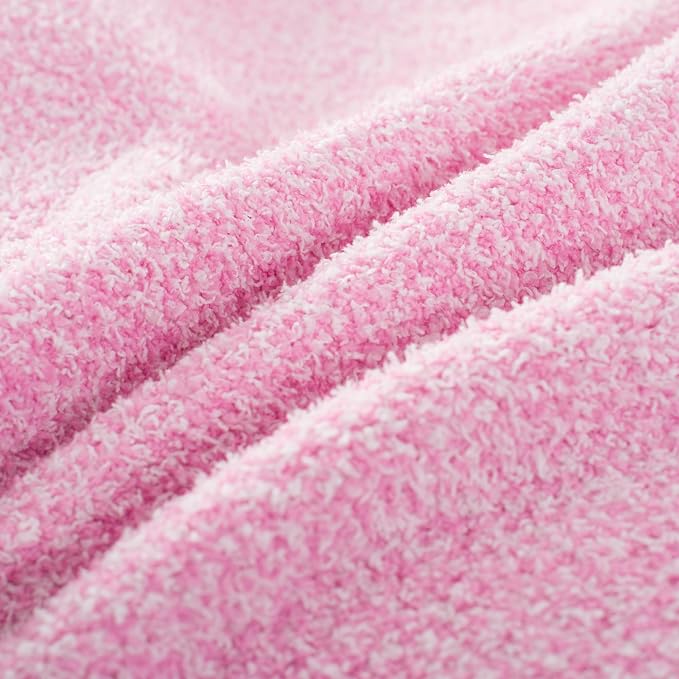 Carriediosa Heather Throw Blanket 60x80, 400GSM Ultra Soft Microfiber | Hot Pink, Fuzzy Fluffy Cozy Plush Knit Knitted Throws, Lightweight Cute Preppy Fall Blankets for Couch, Bed