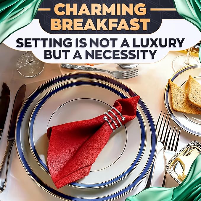 8 Pcs Silver Napkin Rings, Round Metal, Reusable, 1.83 in Diameter | Cloth Napkin Holder Set with Smooth Interior, an Elegant Touch for Weddings, Family Dinners, Parties, and Holiday Table Decor