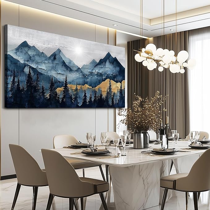 FUHAIHUA Canvas Wall Art For Living Room Wall Decor For Bedroom Office Wall Decoration Mountain Landscape Painting Abstract Pictures Artwork Room Aesthetic Home Decor 20x40 In