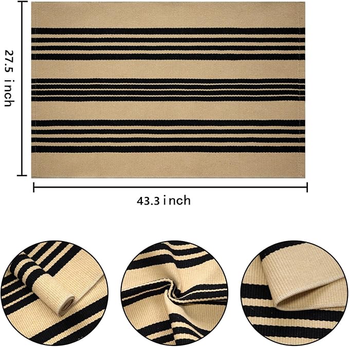Striped Outdoor Rug -2.3'x3.6' Front Door Rugs Outdoor Small Area Rug for Front Porch, Spring Welcome Mats Outdoor Indoor, Doormat for Entryway Porch Entrance