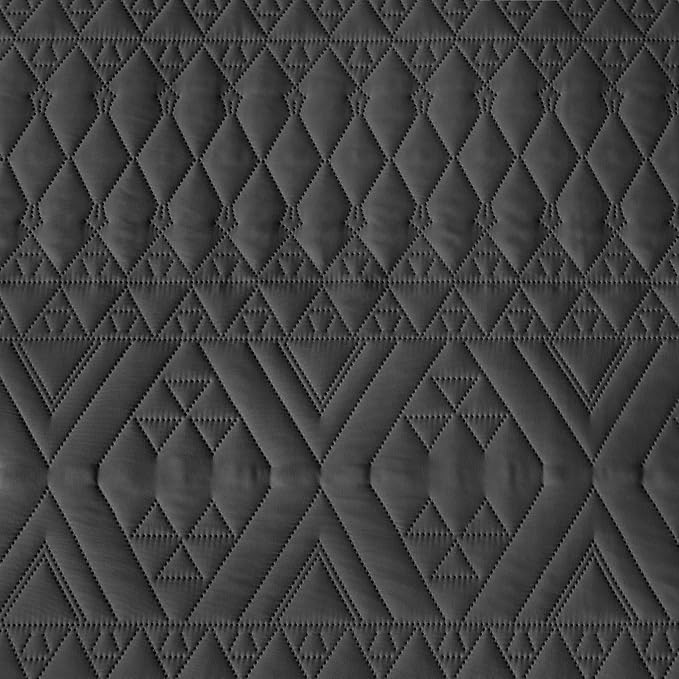 akkialla Twin Size Quilt Bedding Set,Black Lightweight Microfiber Soft Bedspreads,Modern Style Geoetric Pattern Coverlet Set for All Seasons,2 Piece(1 Quilt,1Pillow Sham)