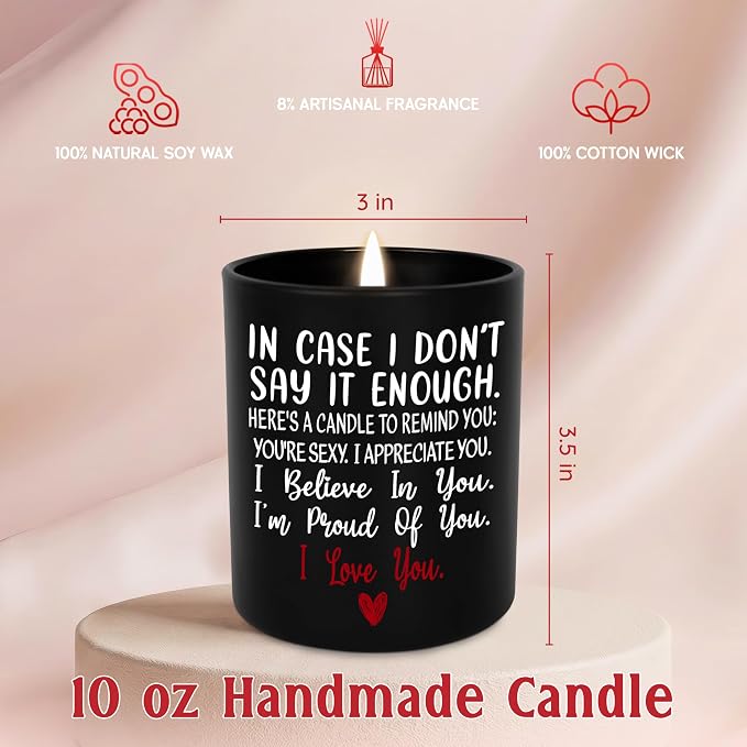 TEEZWONDER Anniversary Wedding Gifts for Women Men, Scented Candle 10 oz