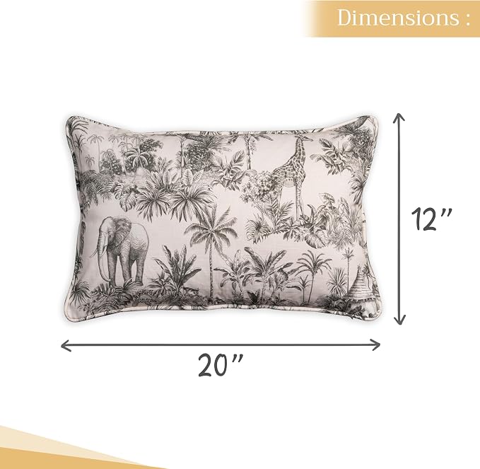 Maison d' Hermine Throw Pillow Covers 100% Cotton (12" x 20" - Pack of 1)
