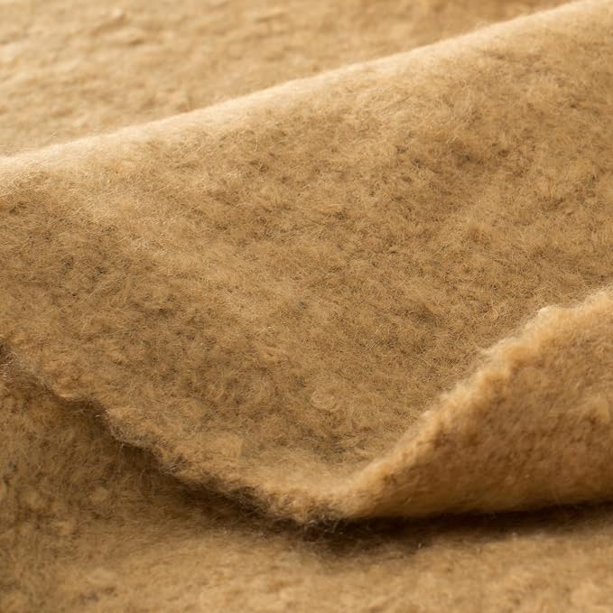 Camel Pom Pom Throw Blanket for Couch, 50"X60" Soft Lightweight Knitted Farmhouse Decorative Blankets for Bed and Sofa
