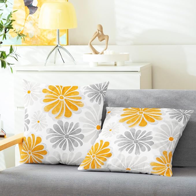 CaliTime Decorative Couch Throw Pillow Covers, 20 X 20 Inches, Orange