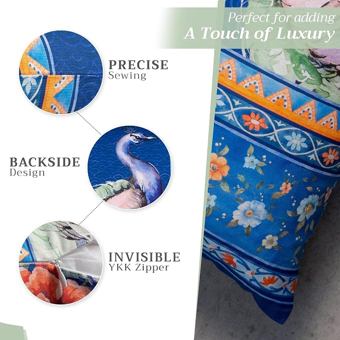 Maison d' Hermine Throw Pillow Covers 100% Cotton (20" x 20" - Pack of 1)