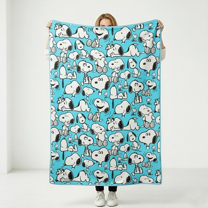 Silver Buffalo Peanuts Snoopy Multi Pose, Fleece Throw Blanket, 45x60in | Expression, Soft and Cozy, 180 GSM