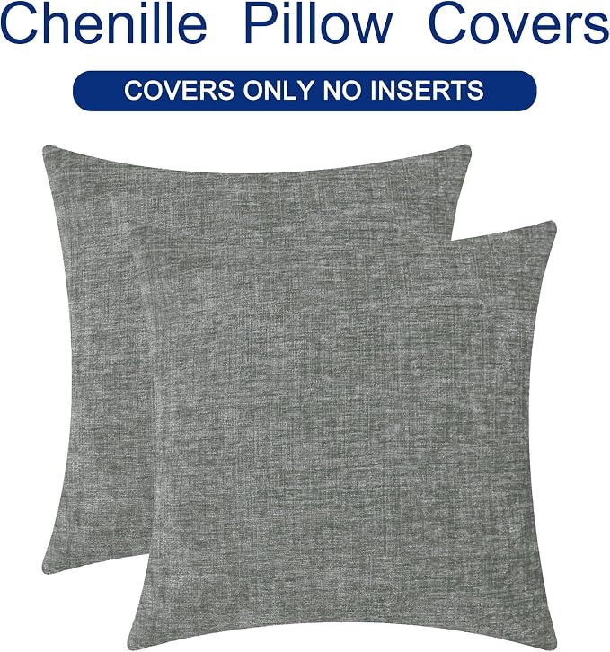 CaliTime Decorative Couch Throw Pillow Covers 16 X 16 Inches Medium Grey