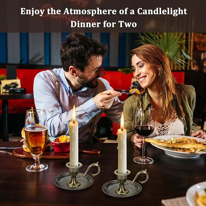 1pcs Vintage Candlestick Holders Brass Candle Stick Holders Decor with Handle for Centerpiece Party Wedding Table Home Decor Gift