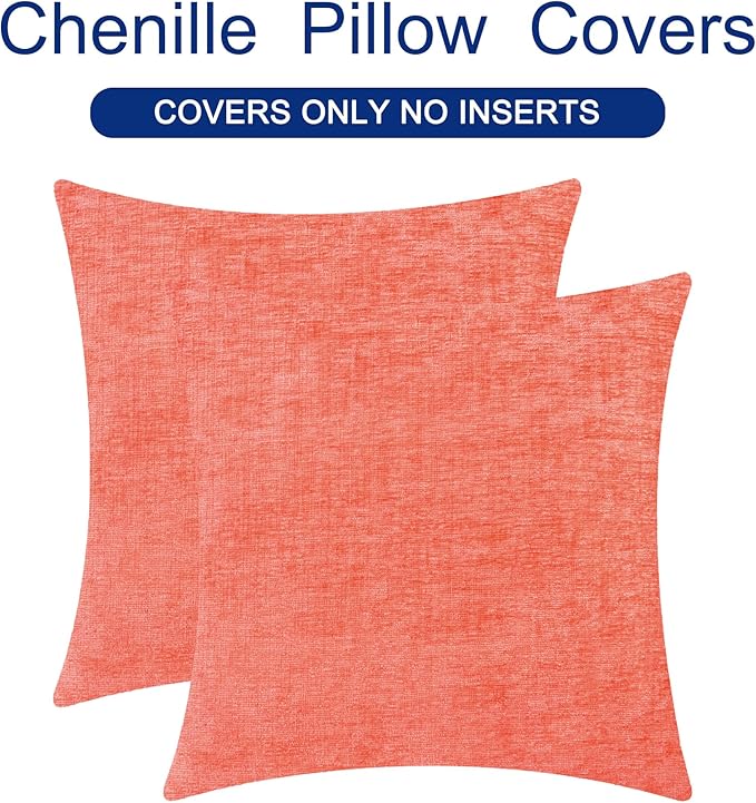 CaliTime Decorative Couch Throw Pillow Covers 20 X 20 Inches Living Coral