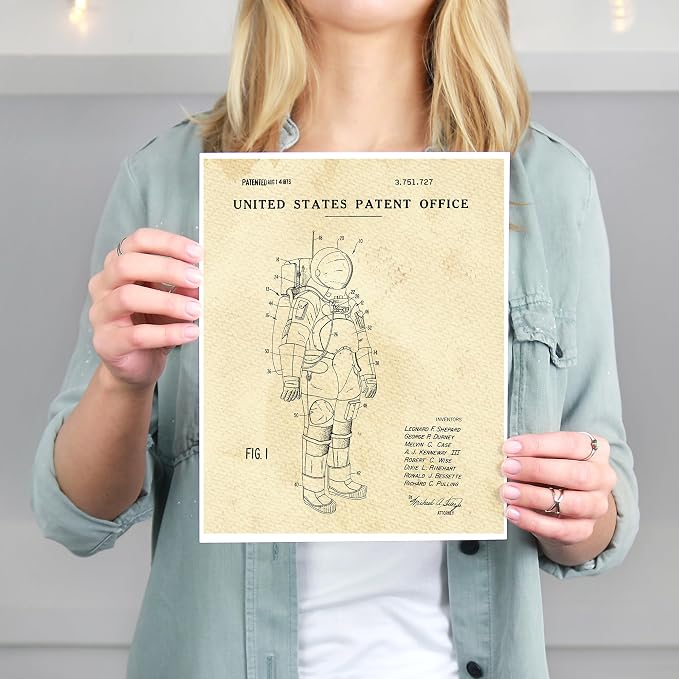 Space Patent Prints Wall Art - Unframed - 8x10s | Explore the Cosmos with this Collection of Vintage Space Patent Prints Wall Art | Farmhouse Décor | Bedroom Wall Décor | Modern Wall Art