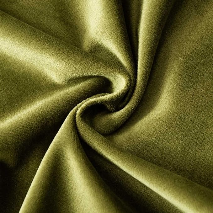 JUSPURBET 24x24 Euro Velvet Throw Pillow Covers Set of 2,Olive Green