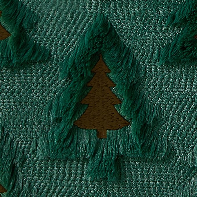 Allorry Christmas Pillow Covers 20x20 Set of 2 Green Brown Double Xmas Tree Pillow Covers Soft Plush Faux Fur Christmas Decorations for Xmas Winter Holiday Home Bedroom Sofa Cushion Cases PT-008G20
