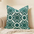 Slow Cow Embroidery Decorative Throw Pillow Cover Cushion Cover for Couch Sofa Bedroom Flower Pattern Pillowcase Accent Pillow Cover 18 x 18 Inches