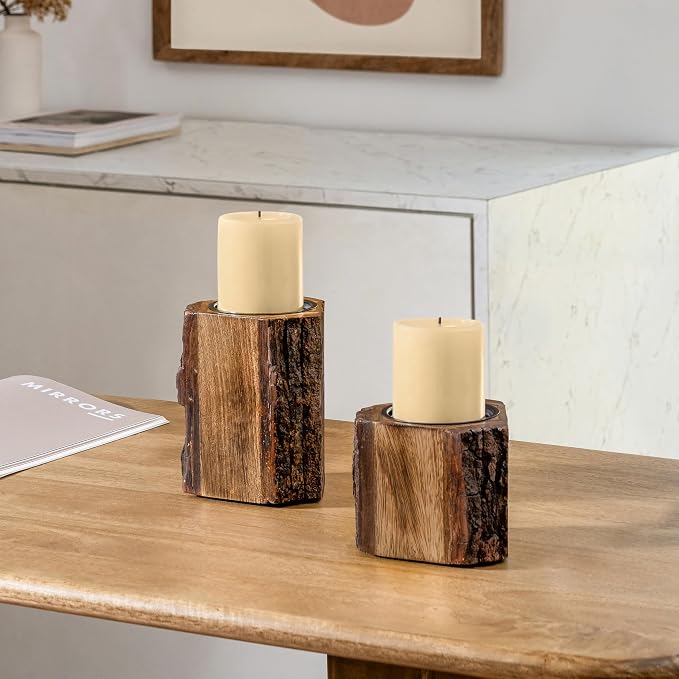 JFY Designs Wildera Candle Holders for Pillar, Farmhouse Fireplace Décor