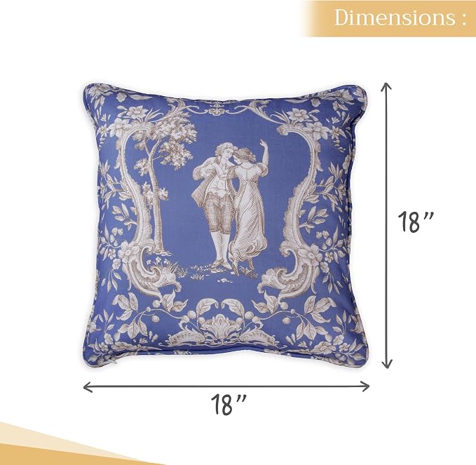 Maison d' Hermine Throw Pillow Covers 100% Cotton (18" x 18" - Pack of 1)