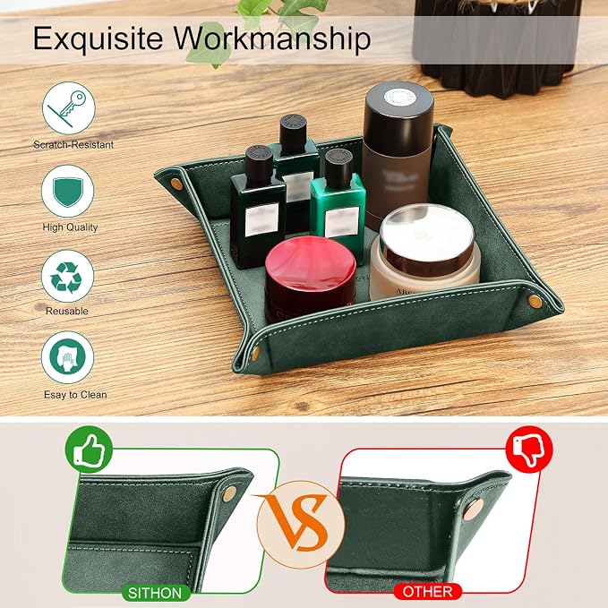 SITHON Valet Tray Desktop Storage Organizer Nightstand Caddy Holder